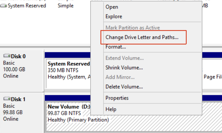 Change the drive letter